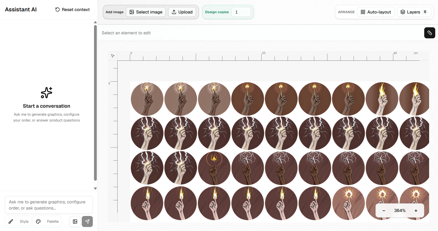 Example DTF transfer sheet layout 3