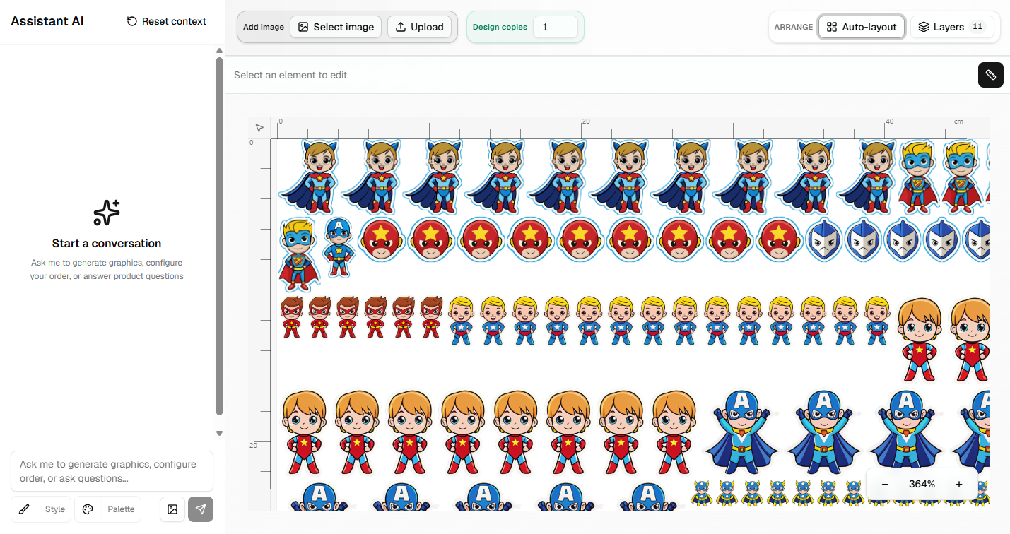 Example DTF transfer sheet layout 4